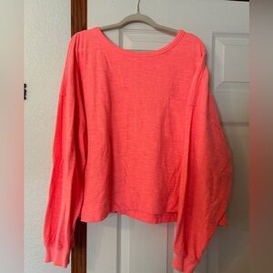 Aerie Coral Long Sleeve Top
